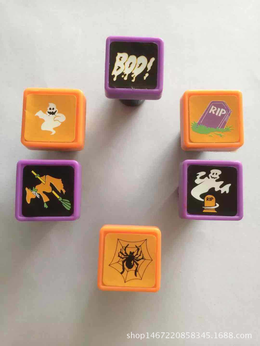 廠家定制方形兒童印章 彩色卡通萬圣節圖案印章速干印章文教用品